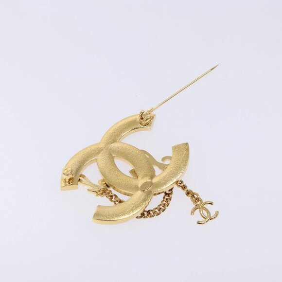 CHANEL COCO Mark Brooch metal Gold CC Auth BA4087M - Picture 12 of 13